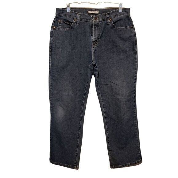 Lee Womens Size 34 Blue Solid Relaxed Fit Straight Leg Jeans - Picture 1 of 11
